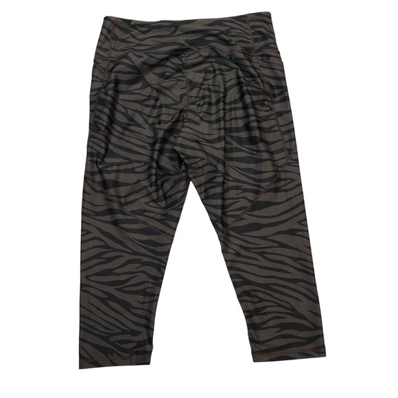 Old Navy athletic cropped leggings black and gray zebra stripe Size XXL - Picture 1 of 11